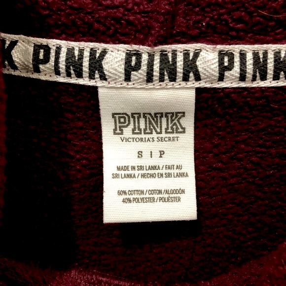 PINK Victoria's Secret burgundy hoodie size S - Picture 5 of 5